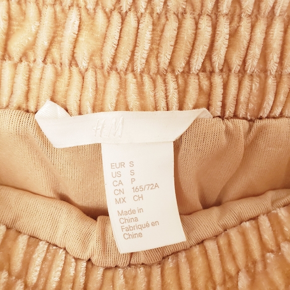 H&M Chrushed Velvet Cream Tan Midi Skirt - Picture 4 of 8